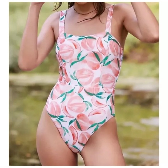 NWOT ANTHROPOLOGIE Peaches Twist-Back One-Piece Swimsuit